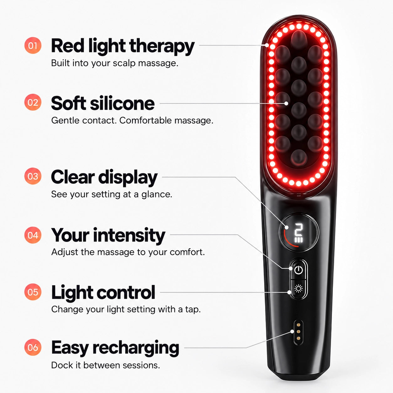 Red Light Scalp Massager & Gua Sha